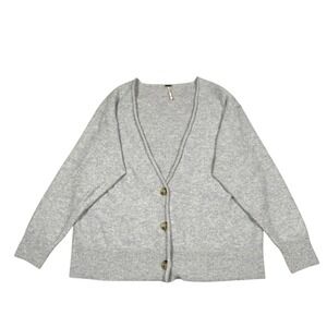 Free‎ People School Boy Gray Cashmere Cardigan Oversized and Relaxed Sz XS